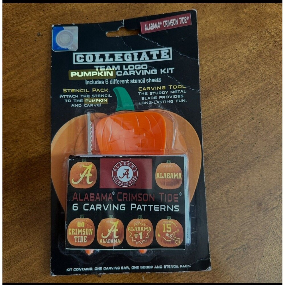 Alabama Crimson Tide-Pumpkin Carving Kit- 6 patterns tools- NEW
